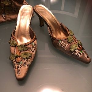 Olive Green Embellished shoes and matching clutch